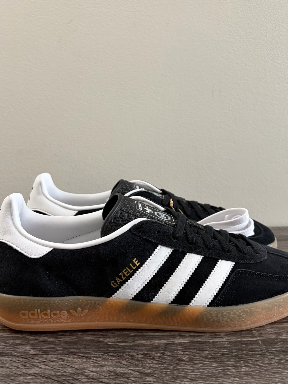 Adidas Gazelle Black White Gum Shoes Men's Size 12
